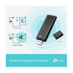 TP-Link WL-USB Archer TX20U AX1800 - High-Speed USB Wi-Fi Adapter for Seamless Streaming and Gaming - 4895252503487
